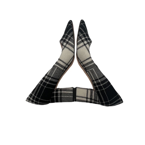 Marc Fisher Black White Plaid Mizalas Pointed Toe Block Heels Size 9 Women's - Picture 6 of 10